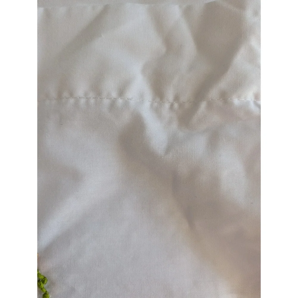 Vintage Hand Embroidered Floral Bird Cotton Pillowcase Set 4 Cottagecore